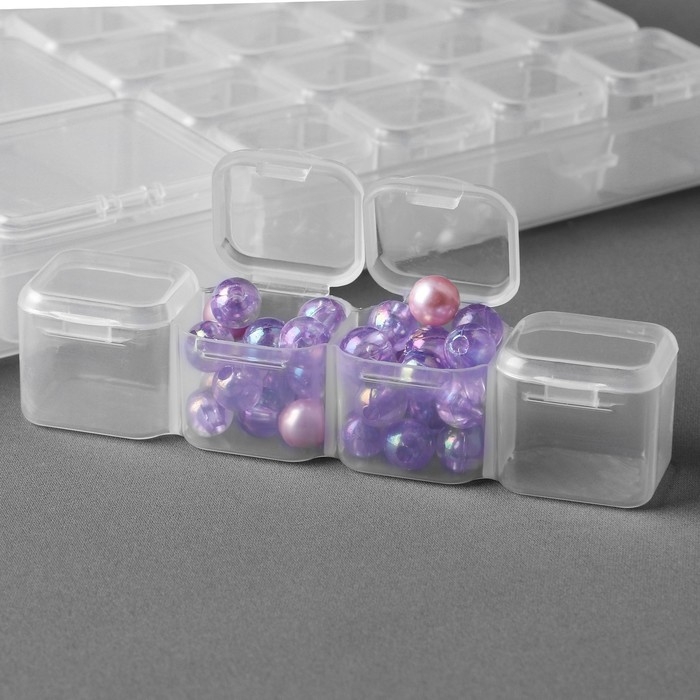 Набор контейнеров для рукоделия, 8 шт, 4,5 × 3,6 × 2 см, 7 органайзеров по 4 отделения, с наклейками, в контейнере, 21 × 17 × 2,8 см Набор контейнеров для рукоделия, 8 шт, 4,5 × 3,6 × 2 см, 7 органайзеров по 4 отделения, с наклейками, в контейнере, 21 × 17 × 2,8 см