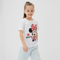 Футболка "Minnie 2", Минни Маус, р. 28, рост 86-92 см, белый