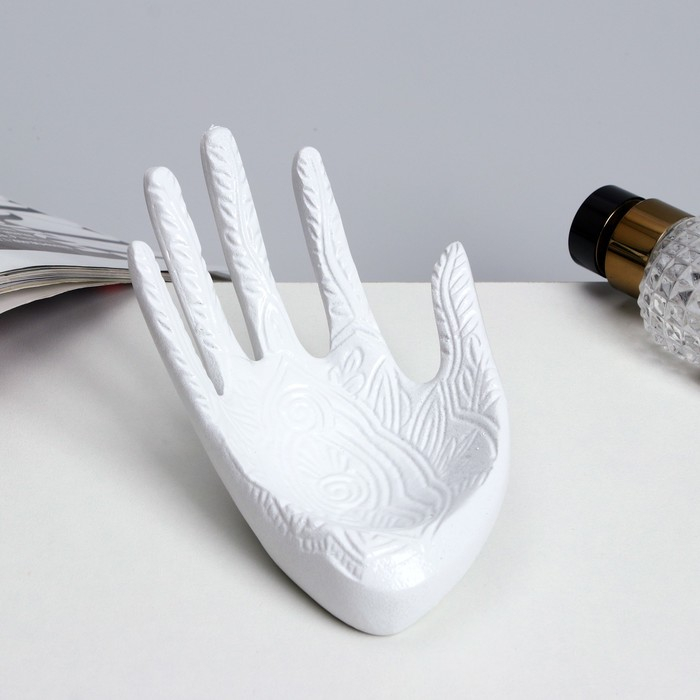 Подставка для украшений &laquo;Ладонь&raquo; 14&times;9&times;9, цвет белый