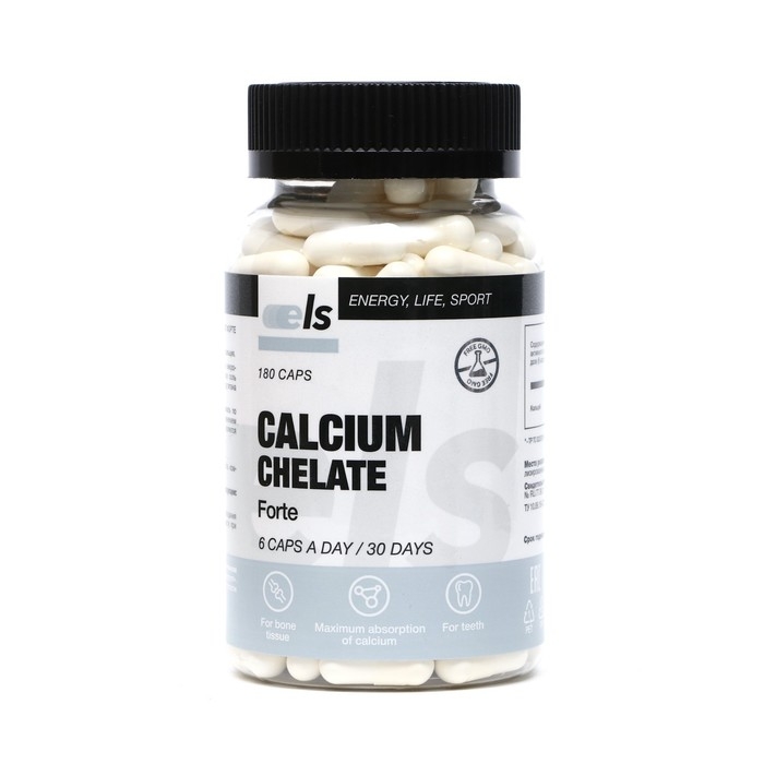 Кальций хелат форте, 180 капсул по 0,5 г Кальций хелат форте, 180 капсул по 0,5 г