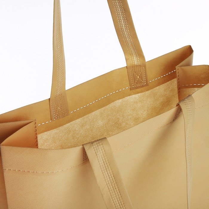 Шопер (пакет), 42х10х30 см, однотонный, без подклада, бежевый Шопер (пакет), 42х10х30 см, однотонный, без подклада, бежевый