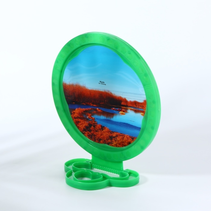 Зеркало настольное, зеркальная поверхность d = 12 см, фасовка 10 шт, цвет зелёный Зеркало настольное, зеркальная поверхность d = 12 см, фасовка 10 шт, цвет зелёный