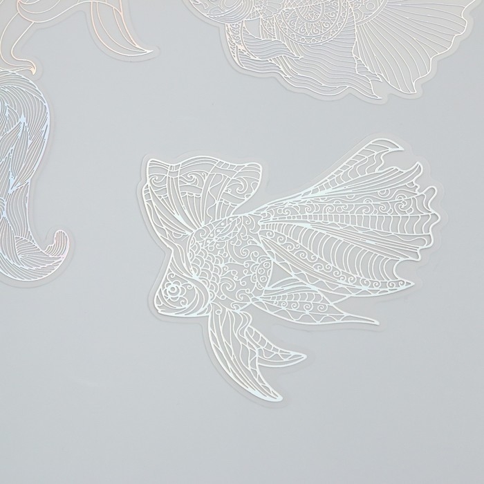 Наклейки для творчества Наклейки для творчества "Голография. Рыбки" d=10 см набор 10 шт 0,2х14х11 см