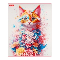 Тетрадь 48л кл Spring cat, обл мел карт, скругл угл, бл 65г/м2, МИКС