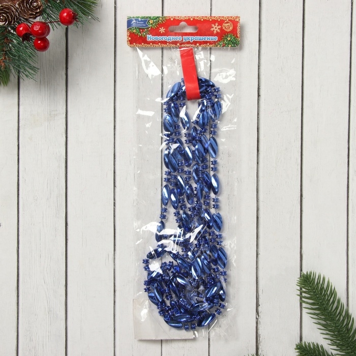 Бусы на ёлку 2,7 м Бусы на ёлку 2,7 м "Бочонки и волна" микс