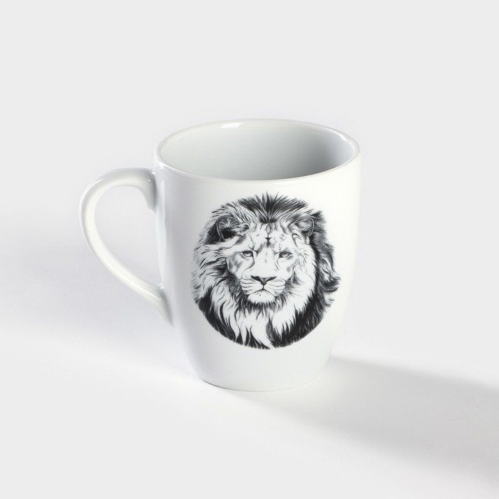 Кружка фарфоровая «Лев», 300 мл, белая Кружка фарфоровая «Лев», 300 мл, белая