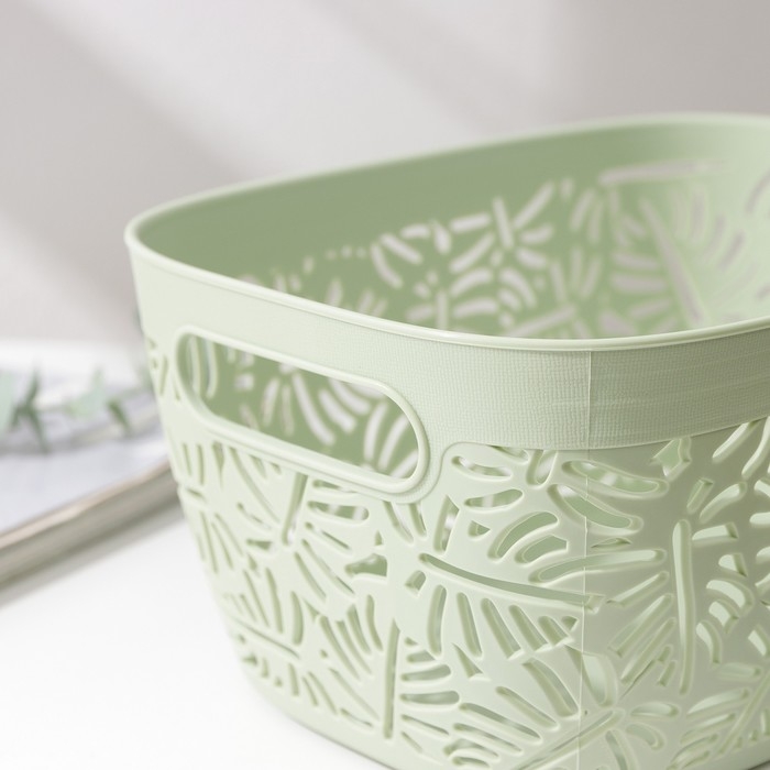 Корзина для хранения «Лист», пластик, 23,5×17×11 см, цвет МИКС Корзина для хранения «Лист», пластик, 23,5×17×11 см, цвет МИКС