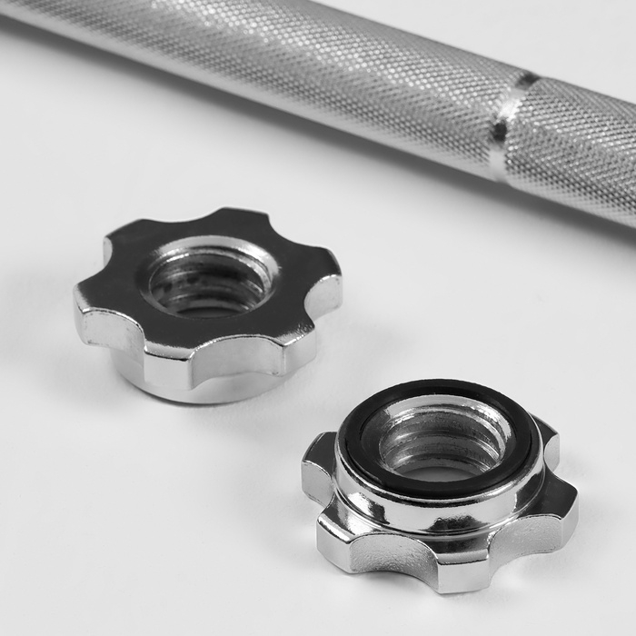 Гриф для штанги прямой, металлический, хромированный, d=28 мм, 120 см Гриф для штанги прямой, металлический, хромированный, d=28 мм, 120 см