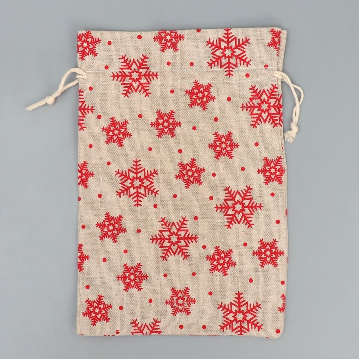 Мешочек подарочный холща «Дарю от всей души», снежинки, холща,16 х 24 см +/- 1.5 см, Новый год Мешочек подарочный холща «Дарю от всей души», снежинки, холща,16 х 24 см +/- 1.5 см, Новый год