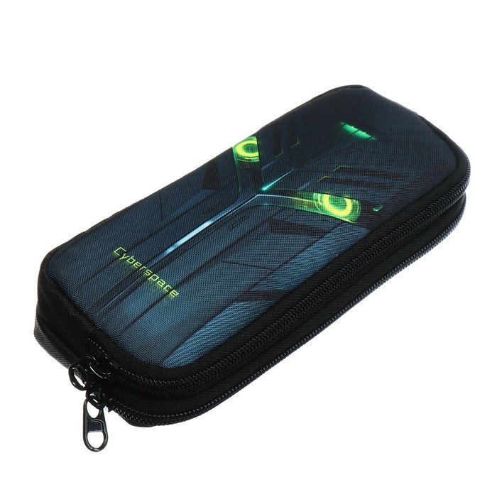 Пенал мягкий, 2 отделения, объёмный, 90 х 220 х 40 мм, Stavia Пенал мягкий, 2 отделения, объёмный, 90 х 220 х 40 мм, Stavia "Кибер" чёрный/зелёный 86210