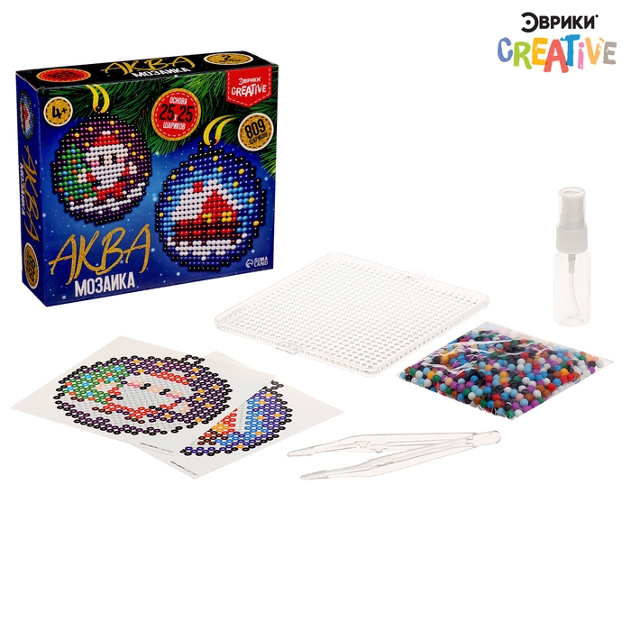 Аквамозаика «Подвесы с Дед Морозом и Домиком», 2 фигурки, 809 шариков Аквамозаика «Подвесы с Дед Морозом и Домиком», 2 фигурки, 809 шариков