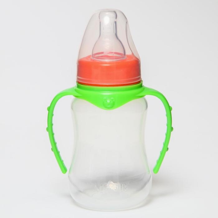 Бутылочка для кормления, классическое горло, 150 мл., от 0 мес., приталенная, с ручками, цвет МИКС Бутылочка для кормления, классическое горло, 150 мл., от 0 мес., приталенная, с ручками, цвет МИКС