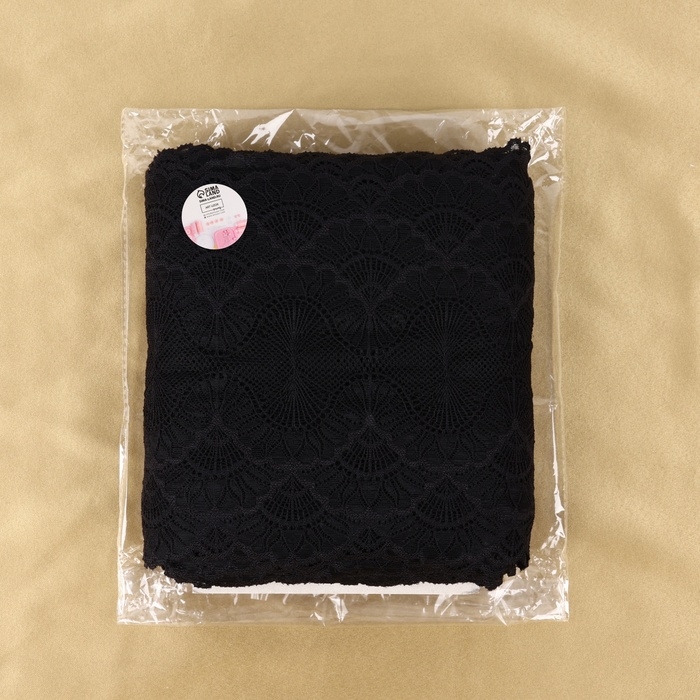 Кружевная эластичная ткань, 180 мм × 23 ± 1 м, цвет чёрный Кружевная эластичная ткань, 180 мм × 23 ± 1 м, цвет чёрный