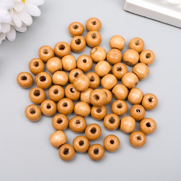 Бусины для творчества дерево "Натуральные" набор 30 гр 1х1 см