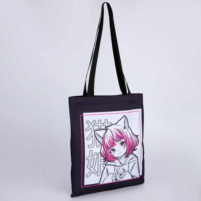 Шопер детский для девочки без застёжки, цвет чёрный/белый Шопер детский для девочки без застёжки, цвет чёрный/белый