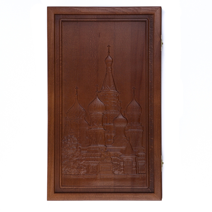 Нарды деревянные большие, резные, настольная игра  Нарды деревянные большие, резные, настольная игра "Москва", бук, патина, 50 x 59 см