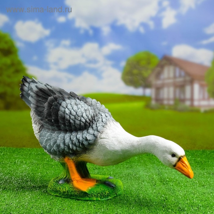 Садовая фигура  Садовая фигура "Гусь шея вниз" 50х18х30см