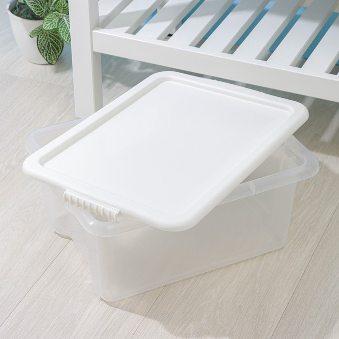 Контейнер для хранения с крышкой Porter, 14 л, 42,5×31,5×17,5 см, цвет слоновая кость Контейнер для хранения с крышкой Porter, 14 л, 42,5×31,5×17,5 см, цвет слоновая кость