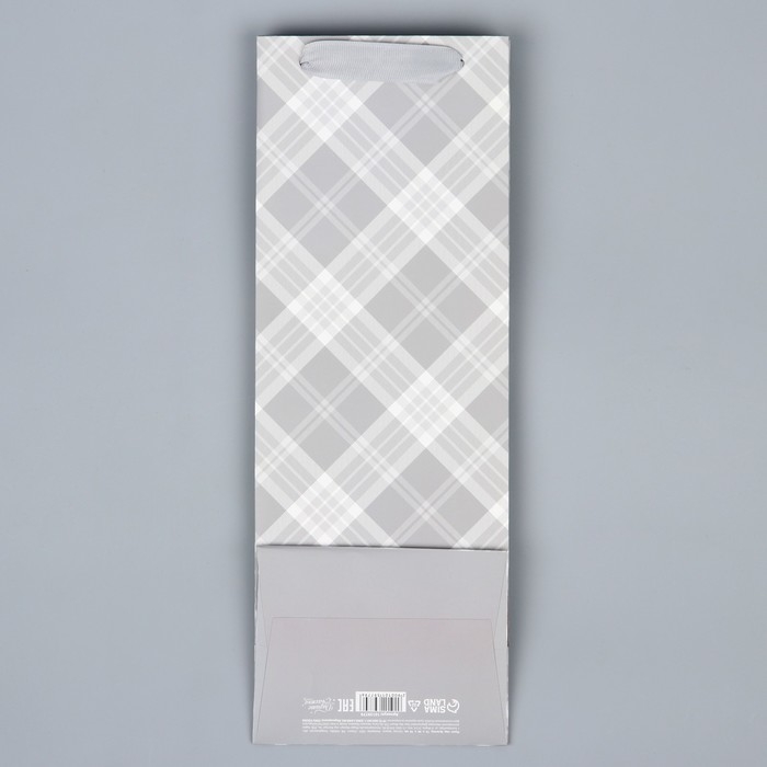 Пакет подарочный под бутылку, упаковка, «Клетка», 36 х 13 х 10 см Пакет подарочный под бутылку, упаковка, «Клетка», 36 х 13 х 10 см