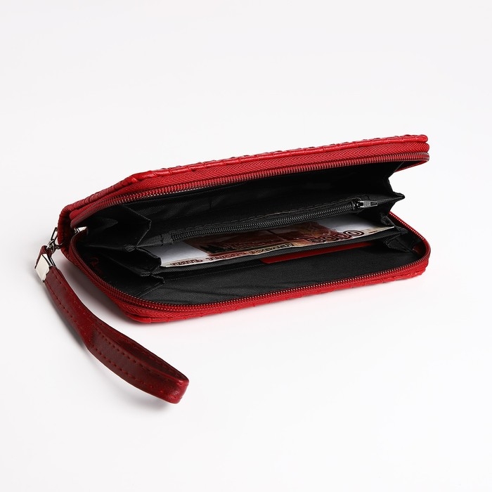 Кошелёк женский на молнии, цвет красный Кошелёк женский на молнии, цвет красный