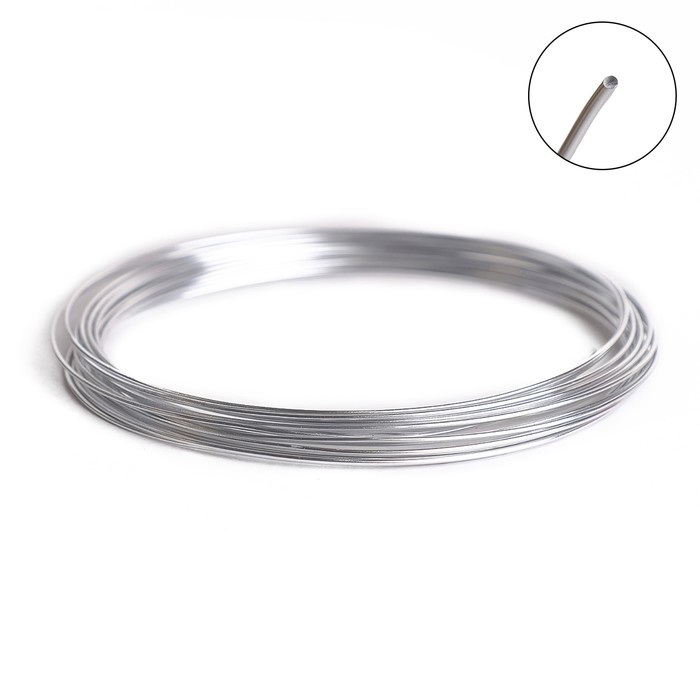 Проволока для плетения d=1 мм, намотка 5 м, цвет серебро Проволока для плетения d=1 мм, намотка 5 м, цвет серебро