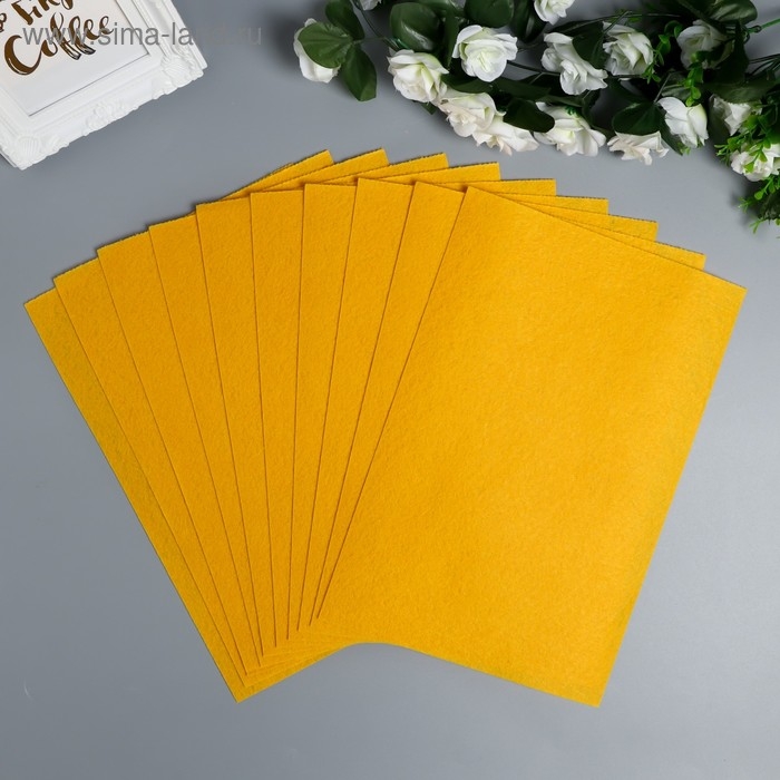 Фетр жесткий 1 мм Фетр жесткий 1 мм "Апельсин" набор 10 листов формат А4