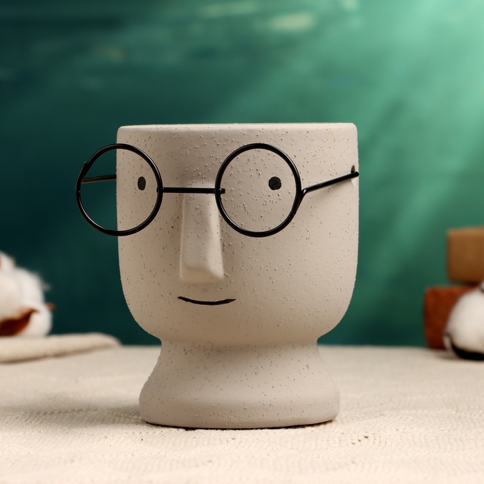 Кашпо  Кашпо "Горшок который выжил" 12х10х10см, серое