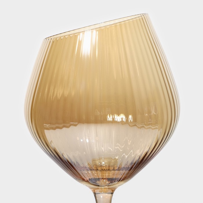 Набор бокалов для вина стеклянный Magistro «Иллюзия», 550 мл, 10×24 см, 6 шт, цвет золотой Набор бокалов для вина стеклянный Magistro «Иллюзия», 550 мл, 10×24 см, 6 шт, цвет золотой