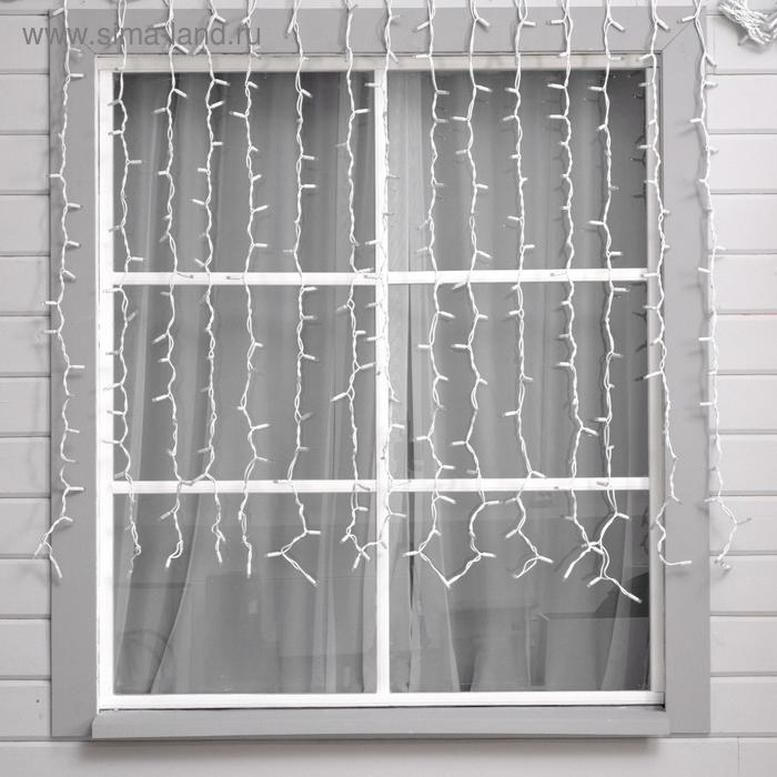 Гирлянда Гирлянда "Занавес" 2 х 1.5 м , IP65, УМС, белая нить каучук, 300 LED, свечение мульти, 220 В