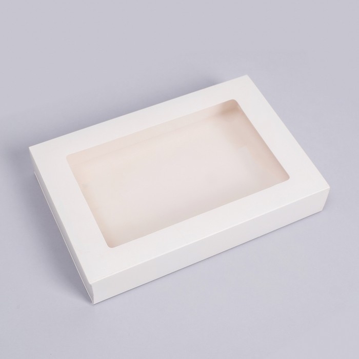 Коробка складня, пенал, с окном, белая, 30 х 20 х 5 см Коробка складня, пенал, с окном, белая, 30 х 20 х 5 см