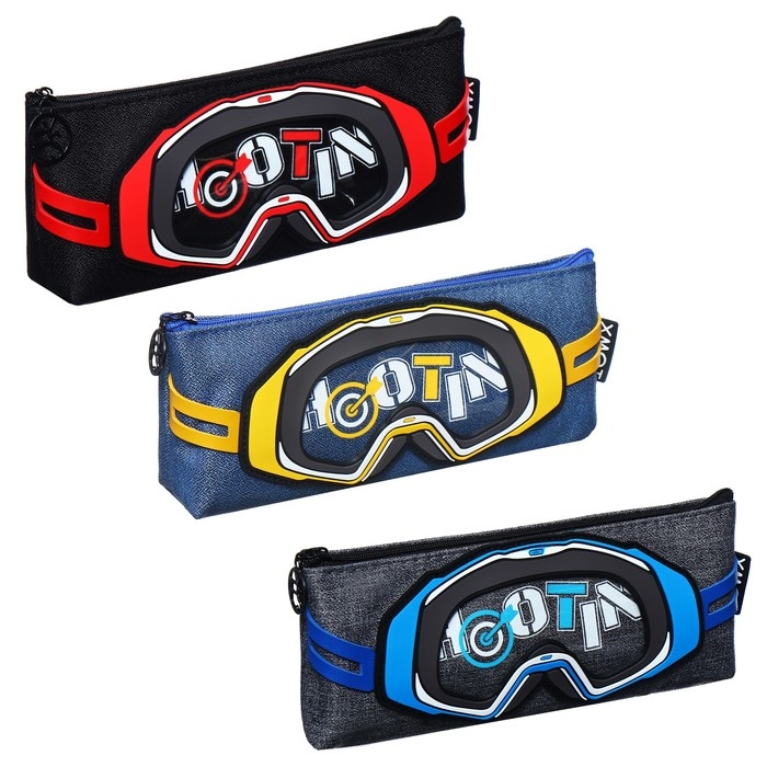 Пенал школьный на молнии Пенал школьный на молнии "Подводные очки", микс