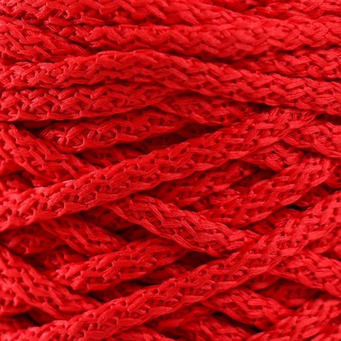 Шнур для вязания 100% полиэфир, ширина 5 мм 100м (красный)