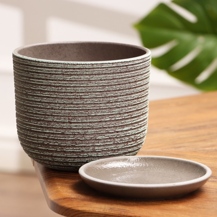 Горшок цветочный Горшок цветочный "Лоза" зелено-серый бук №2, 1,6 л