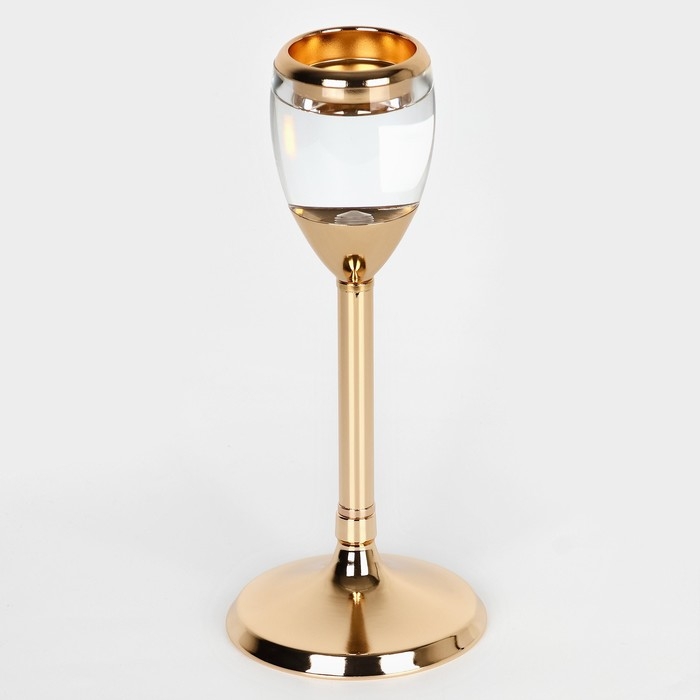 Подсвечник металл, стекло на 1 свечу «Безмятежность», цвет золото 11 х 11 х 25.5 см Подсвечник металл, стекло на 1 свечу «Безмятежность», цвет золото 11 х 11 х 25.5 см