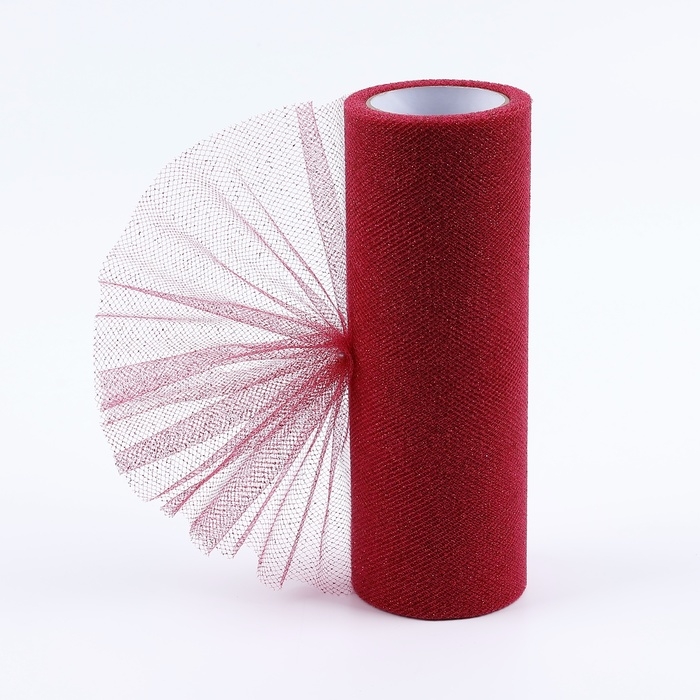 Фатин с глиттером, 15 см, 11 ± 1 г/кв.м, 9 ± 0,5 м, цвет фуксия №24 Фатин с глиттером, 15 см, 11 ± 1 г/кв.м, 9 ± 0,5 м, цвет фуксия №24