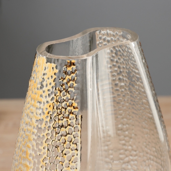 Ваза стекло настольная "Милагрос" боковой узор, d-4х10 см, 20х15 см, прозрачный