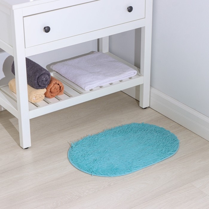 Коврик для дома Доляна «Пушистик», 40×60 см, цвет голубой Коврик для дома Доляна «Пушистик», 40×60 см, цвет голубой