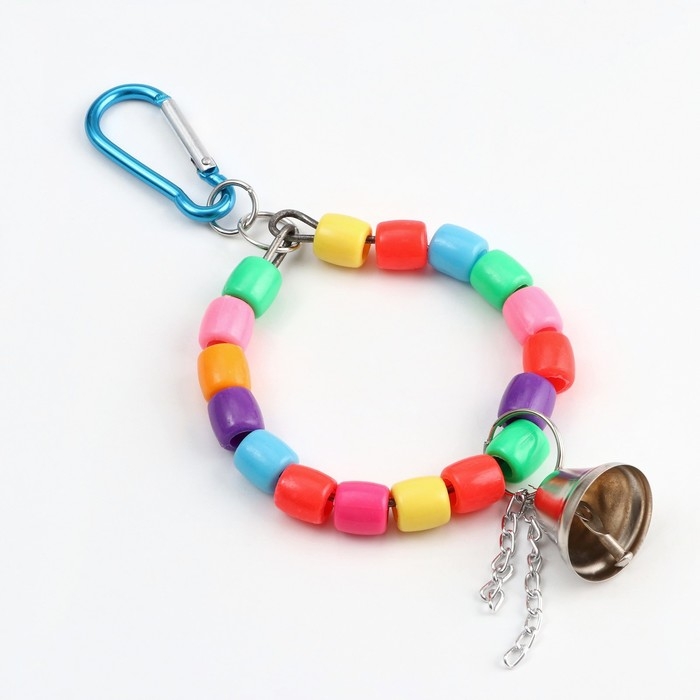 Игрушка для птиц Игрушка для птиц "Кольцо из бусин" с колокольчиком, 8 х 20 см