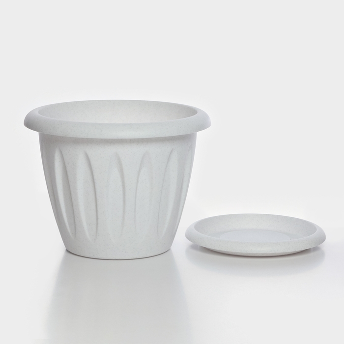 Горшок с поддоном «Фелиция», 3,6 л, цвет мраморный Горшок с поддоном «Фелиция», 3,6 л, цвет мраморный