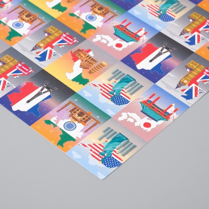 Бумага для скрапбукинга Бумага для скрапбукинга "Путешествия" плотность 180 гр набор 5 шт 30,5х32 см