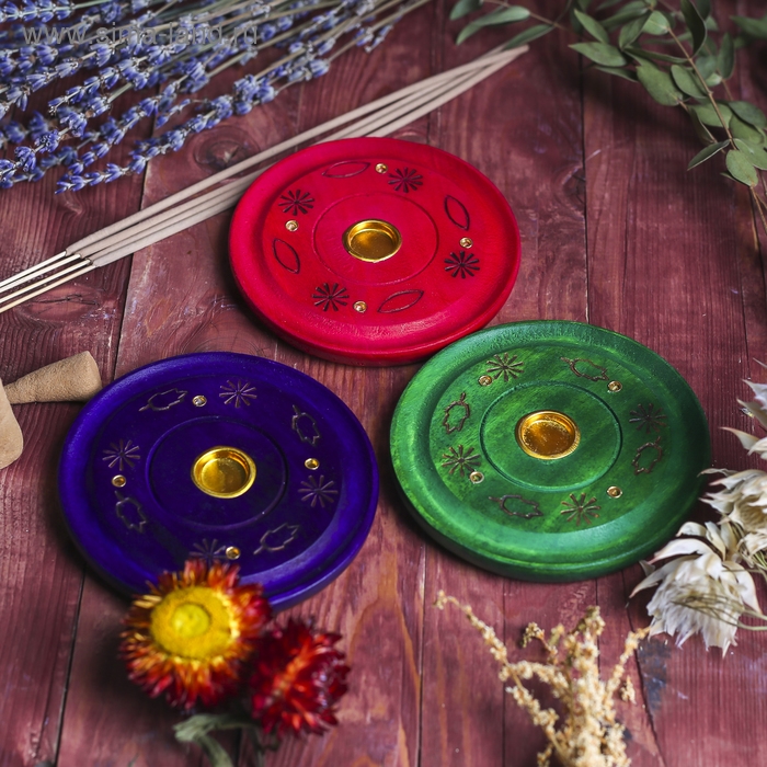 Подставка под благовония  Подставка под благовония "Яркие цвета" 10х10х1 см МИКС