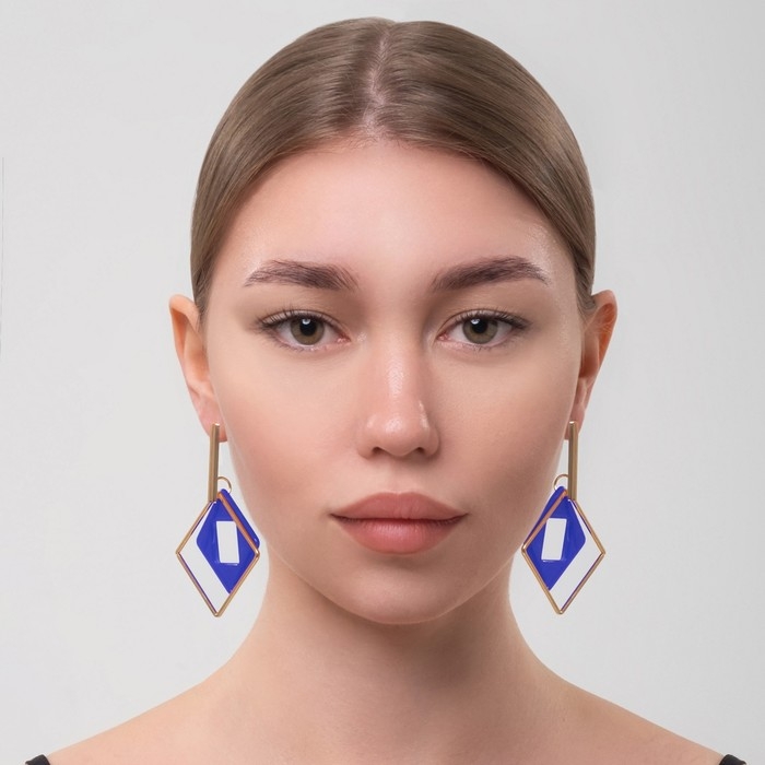 Серьги ассорти «Иллюзия», цвет синий в золоте Серьги ассорти «Иллюзия», цвет синий в золоте