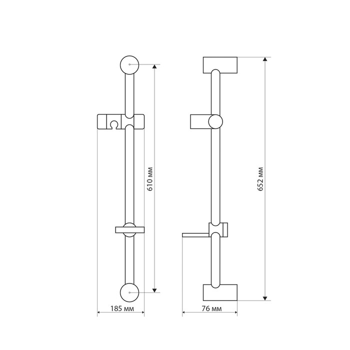 Душевая стойка ZEIN H01, с пластиковой прозрачной мыльницей и крепежом, хром Душевая стойка ZEIN H01, с пластиковой прозрачной мыльницей и крепежом, хром
