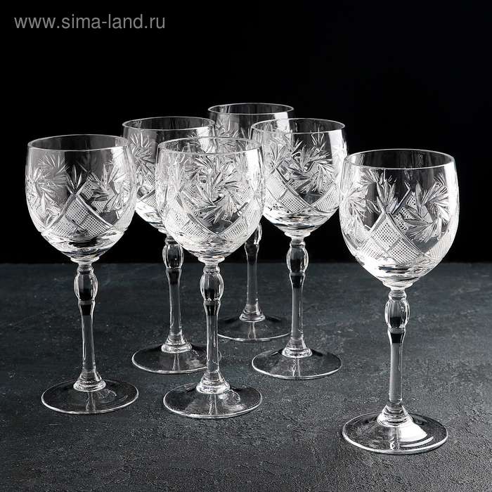 Набор фужеров хрустальных для вина «Мельница», 250 мл, 6 шт Набор фужеров хрустальных для вина «Мельница», 250 мл, 6 шт