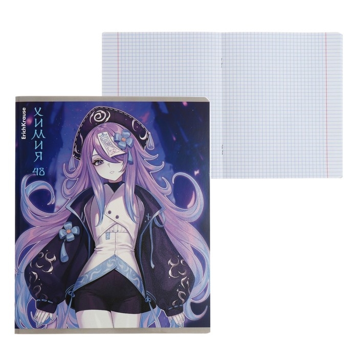 Тетрадь предметная ХИМИЯ, 48 листов в клетку, ErichKrause Manga, обложка мелованный картон, твин-лак, блок офсет 100% белизна, инфо-блок Тетрадь предметная ХИМИЯ, 48 листов в клетку, ErichKrause Manga, обложка мелованный картон, твин-лак, блок офсет 100% белизна, инфо-блок