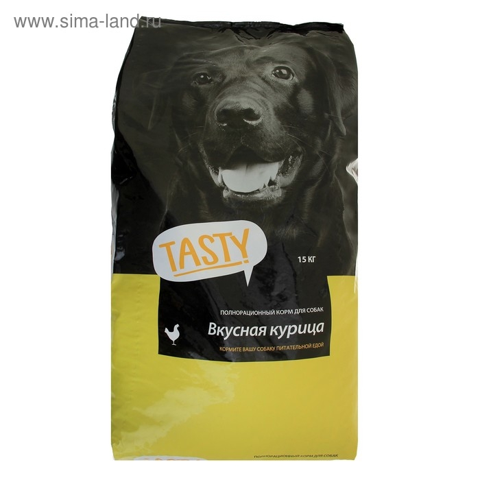 Сухой корм Tasty для взрослых собак, курица, 15 кг Сухой корм Tasty для взрослых собак, курица, 15 кг