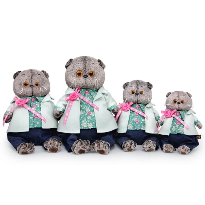 Мягкая игрушка «Басик», в твидовом пиджаке с розой, 19 см Мягкая игрушка «Басик», в твидовом пиджаке с розой, 19 см