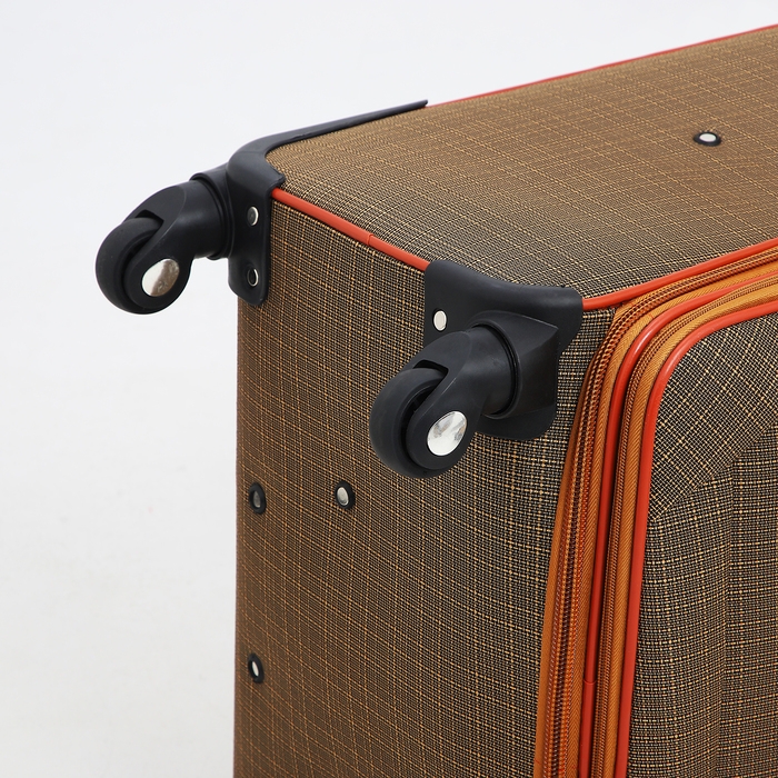 Чемодан большой 95 л (L), отдел на молнии, с расширением, кодовый замок, 3 колеса, 2 наружных кармана, цвет коричневый Чемодан большой 95 л (L), отдел на молнии, с расширением, кодовый замок, 3 колеса, 2 наружных кармана, цвет коричневый