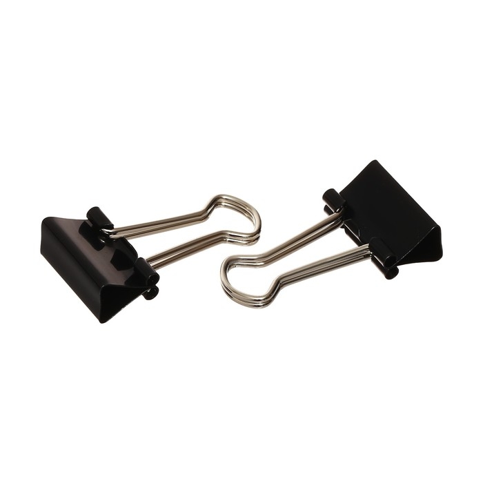 Зажимы для бумаг 19 мм, 12 штук, чёрные Зажимы для бумаг 19 мм, 12 штук, чёрные