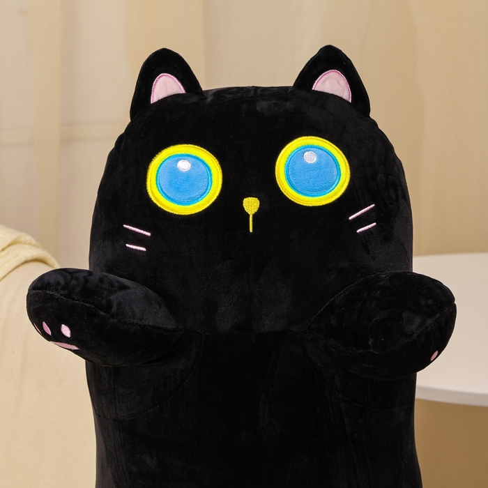 Мягкая игрушка-подушка «Кот», 110 см, цвет чёрный Мягкая игрушка-подушка «Кот», 110 см, цвет чёрный